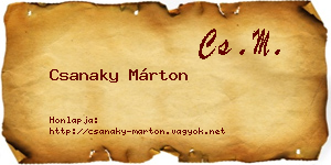 Csanaky Márton névjegykártya