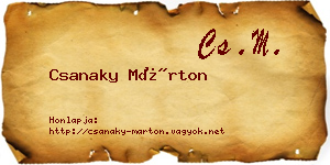 Csanaky Márton névjegykártya