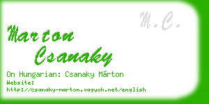 marton csanaky business card